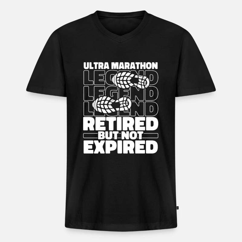 Ultramarathon Im Ruhestand - Männer Premium Bio T-Shirt mit V-Ausschnitt - Schwarz