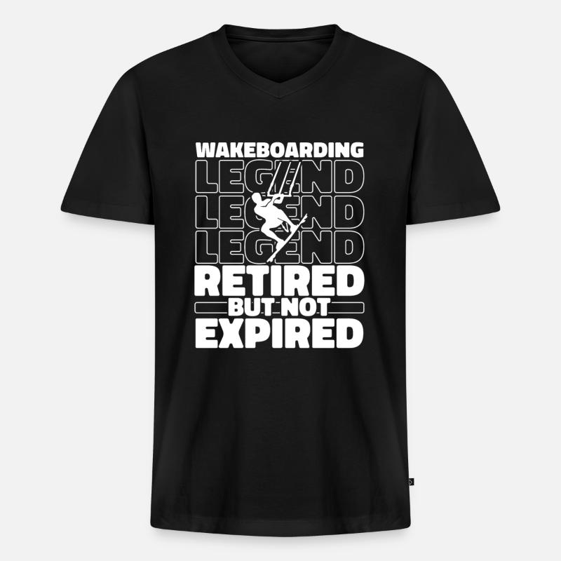 Wakeboard Wakeboarder Im Ruhestand - Männer Premium Bio T-Shirt mit V-Ausschnitt - Schwarz
