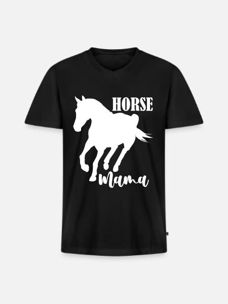 Maman cheval - - T-shirt encolure en V Premium bio Homme - noir
