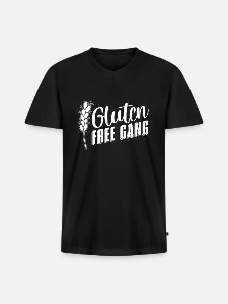 Gluten-free aisle - Men's Premium Organic T-shirt with V-neck - black