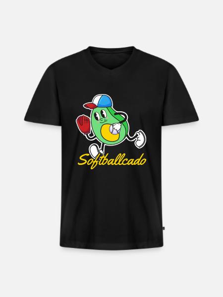 Avocat de softball - T-shirt encolure en V Premium bio Homme - noir