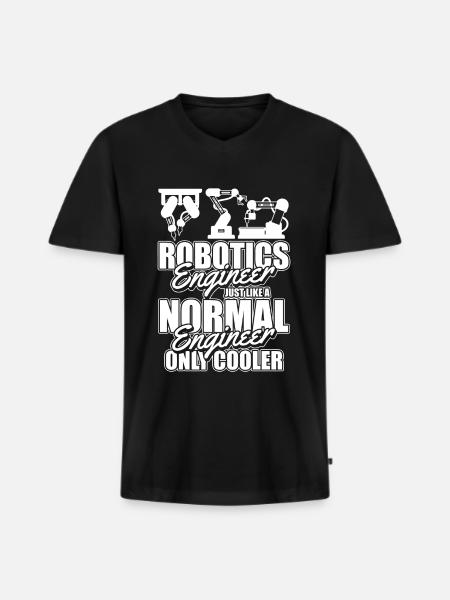 Robotics Ai Robot Funny - Men's Premium Organic T-shirt with V-neck - black