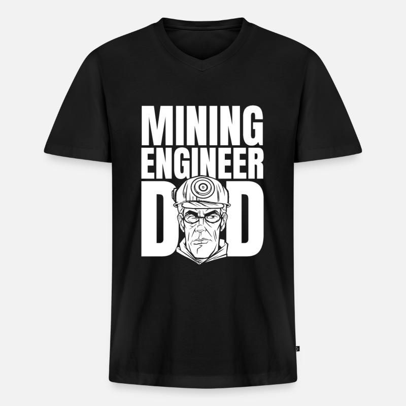 Engineer Dad Mining Engineer - Men's Premium Organic T-shirt with V-neck - black