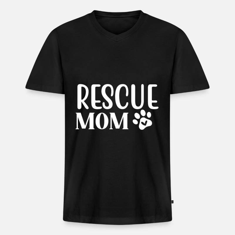 Rettungs-Mama - Männer Premium Bio T-Shirt mit V-Ausschnitt - Schwarz