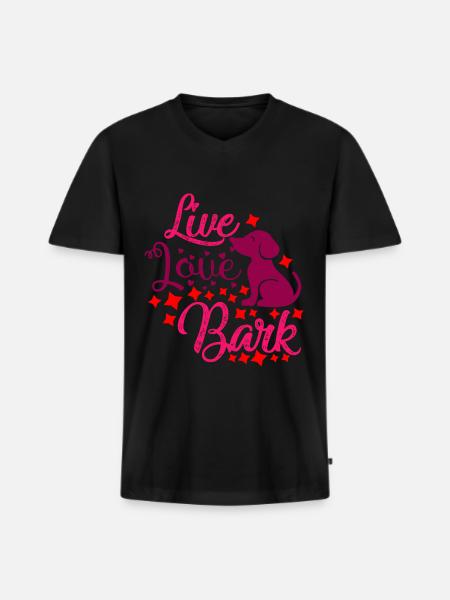 Love live bark - Men's Premium Organic T-shirt with V-neck - black