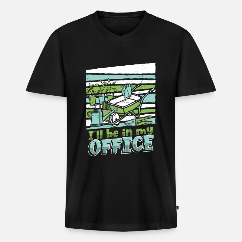 Hobbygärtner Garten - Männer Premium Bio T-Shirt mit V-Ausschnitt - Schwarz