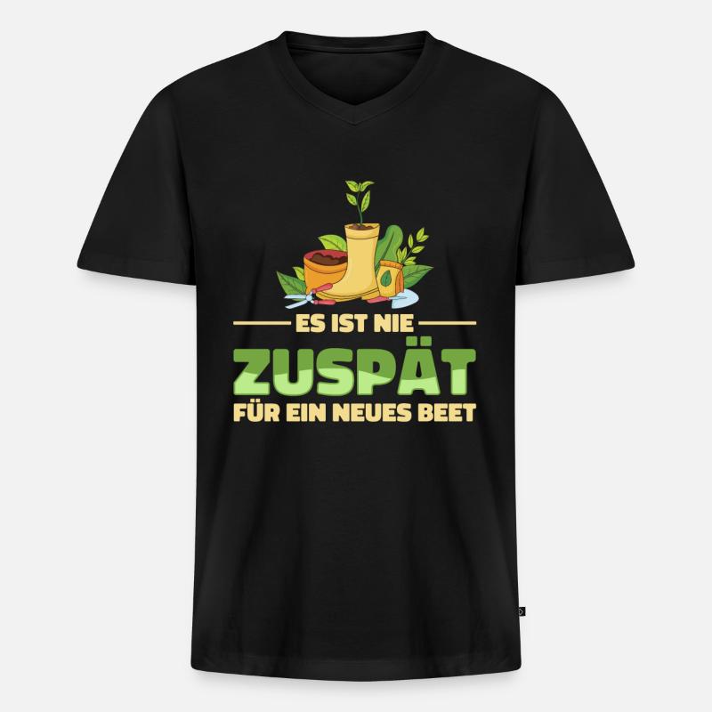 Hobbygärtner Garten Witzig - Männer Premium Bio T-Shirt mit V-Ausschnitt - Schwarz