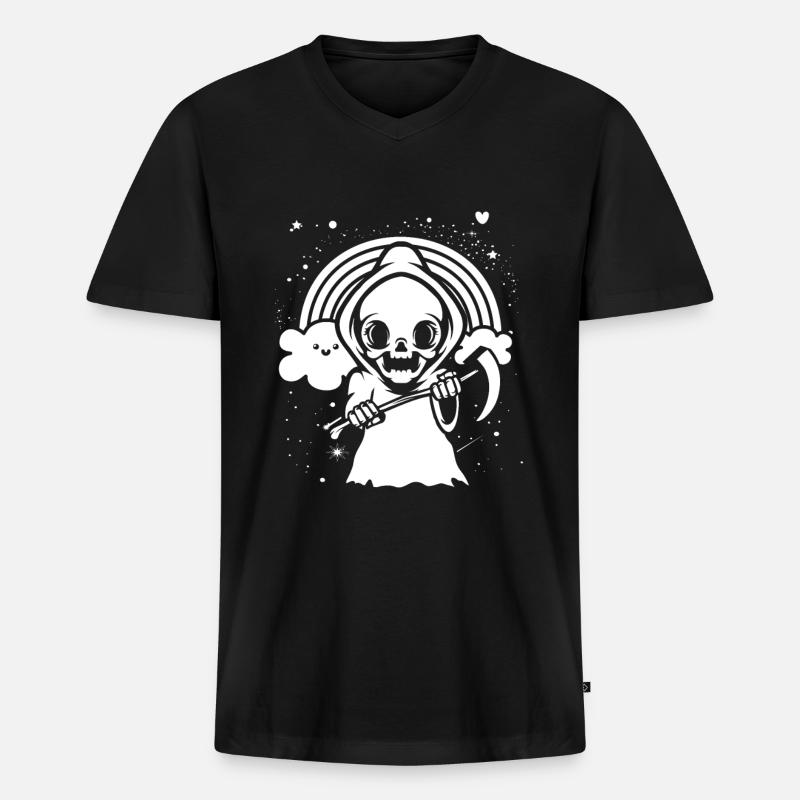 Gothic Sensemann - Männer Premium Bio T-Shirt mit V-Ausschnitt - Schwarz