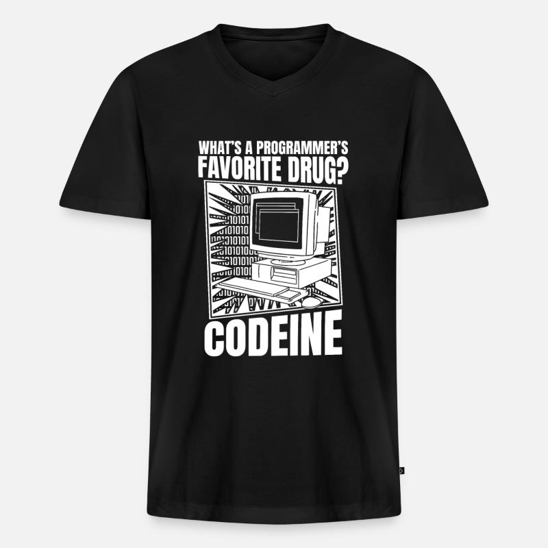 Entwickler Coder Programmierer Computer - Männer Premium Bio T-Shirt mit V-Ausschnitt - Schwarz