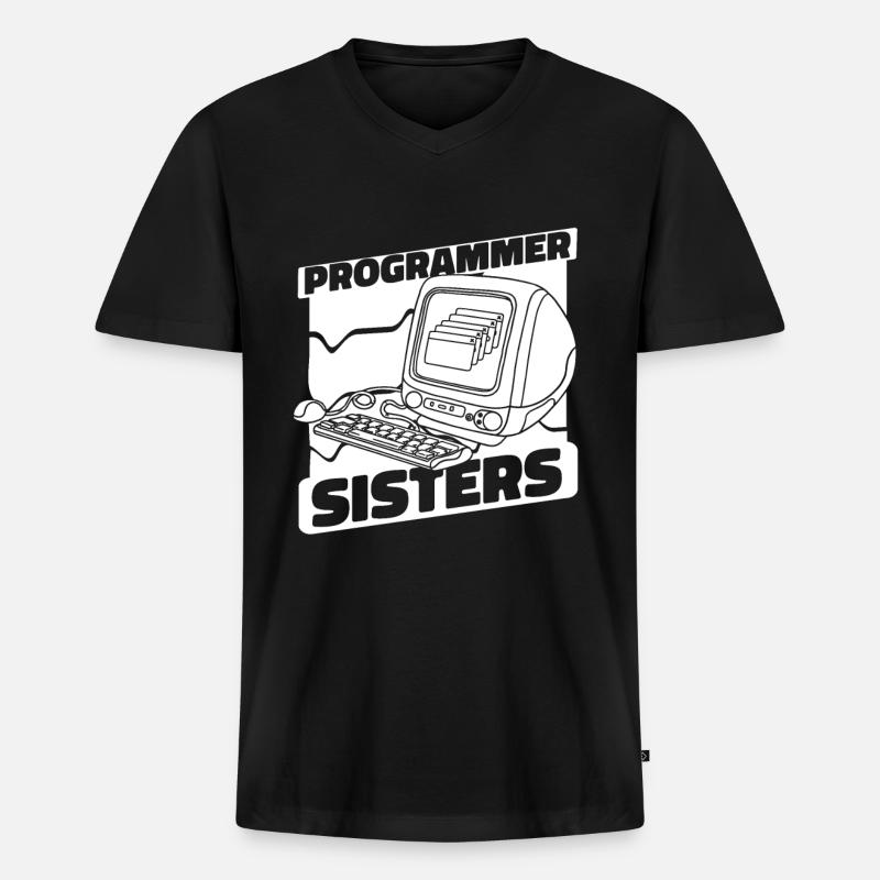 Developer Coder Programmer Computer - Men's Premium Organic T-shirt with V-neck - black