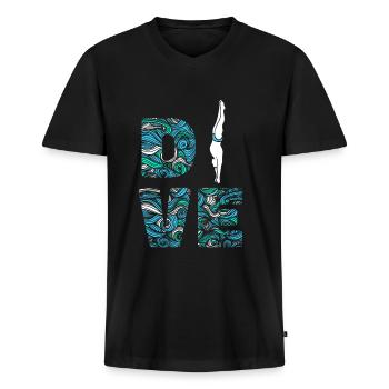 Turmspringen Turmspringer - Männer Premium Bio T-Shirt mit V-Ausschnitt - Schwarz - Vorne - Nico (187cm)