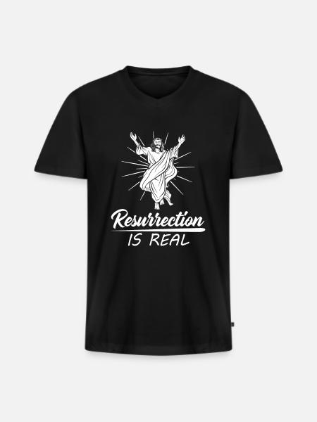 Christ Christianity Resurrection - Men's Premium Organic T-shirt with V-neck - black
