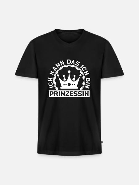 Prinzessin Krone - Männer Premium Bio T-Shirt mit V-Ausschnitt - Schwarz
