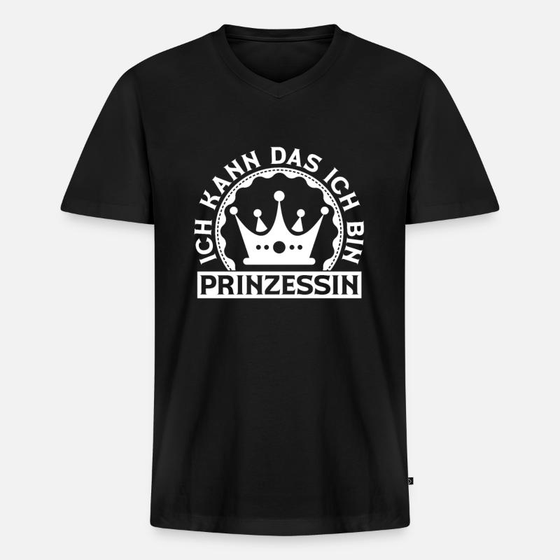 Prinzessin Krone - Männer Premium Bio T-Shirt mit V-Ausschnitt - Schwarz