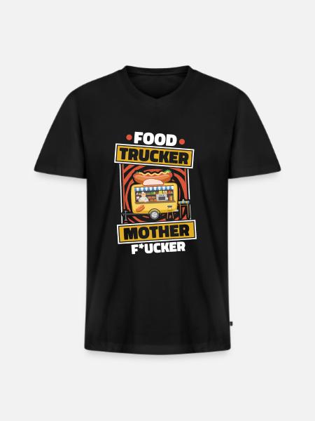 Street food rude - Men's Premium Organic T-shirt with V-neck - black