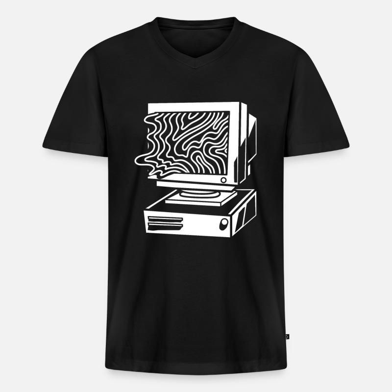 Developer Coder Programmer Computer - Men's Premium Organic T-shirt with V-neck - black