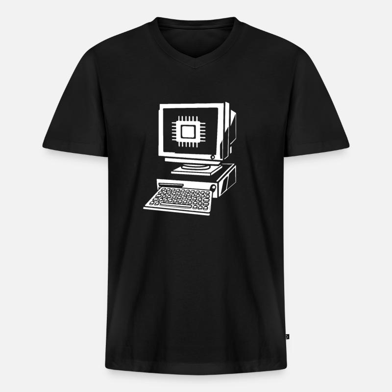 Entwickler Coder Programmierer Computer - Männer Premium Bio T-Shirt mit V-Ausschnitt - Schwarz