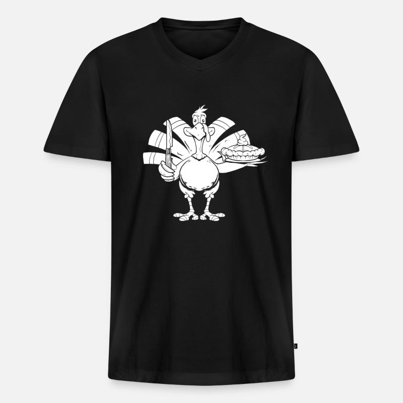 Thanksgiving - Männer Premium Bio T-Shirt mit V-Ausschnitt - Schwarz