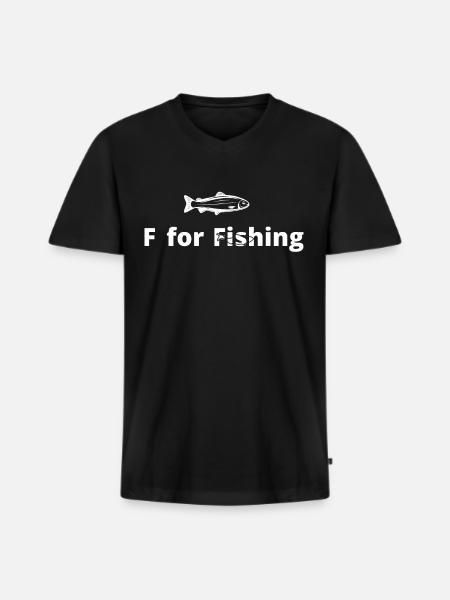 F for fishing - - Men's Premium Organic T-shirt with V-neck - black