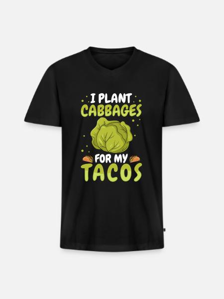Hobbygärtner Garten Kohl - Männer Premium Bio T-Shirt mit V-Ausschnitt - Schwarz