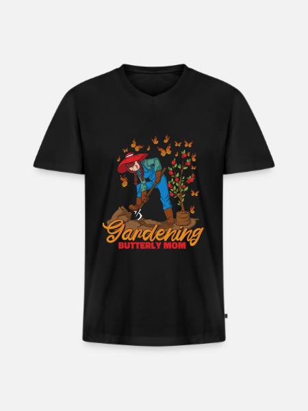 Hobbygärtner Garten Mutter - Männer Premium Bio T-Shirt mit V-Ausschnitt - Schwarz