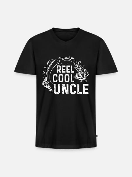 Reel Cool Uncle - Men's Premium Organic T-shirt with V-neck - black