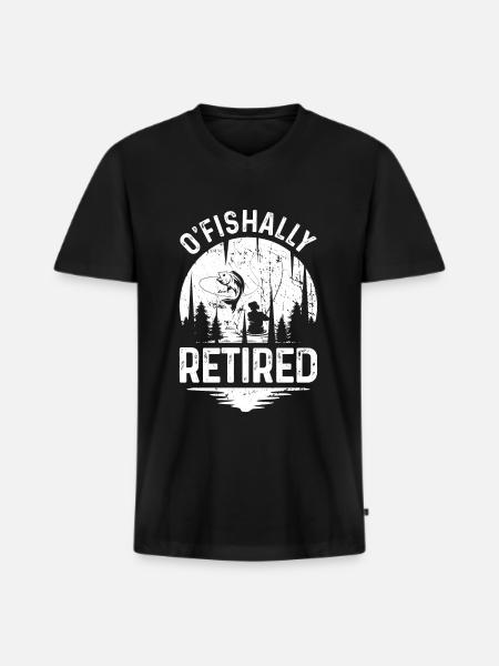 O'Fishally retired - Men's Premium Organic T-shirt with V-neck - black
