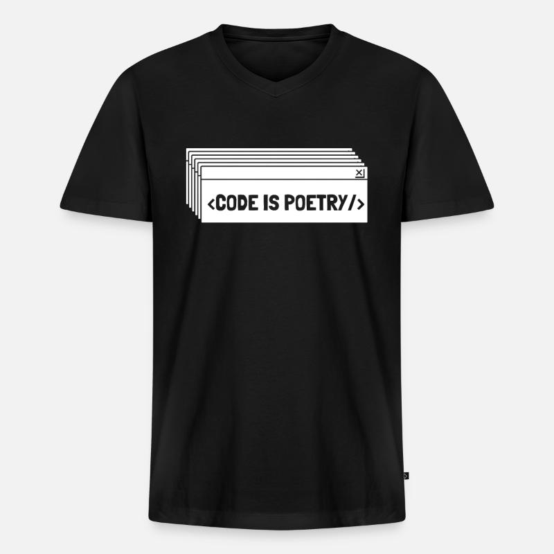 Developer Coder Programmer - Men's Premium Organic T-shirt with V-neck - black