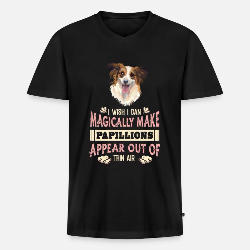 Papillon Witzig - Männer Premium Bio T-Shirt mit V-Ausschnitt - Schwarz