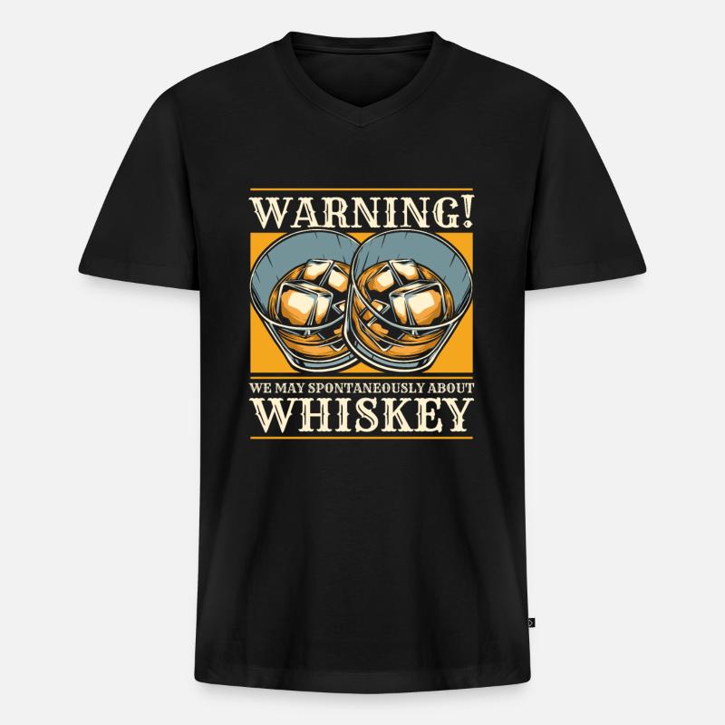 Whisky Whiskey Witzig - Männer Premium Bio T-Shirt mit V-Ausschnitt - Schwarz