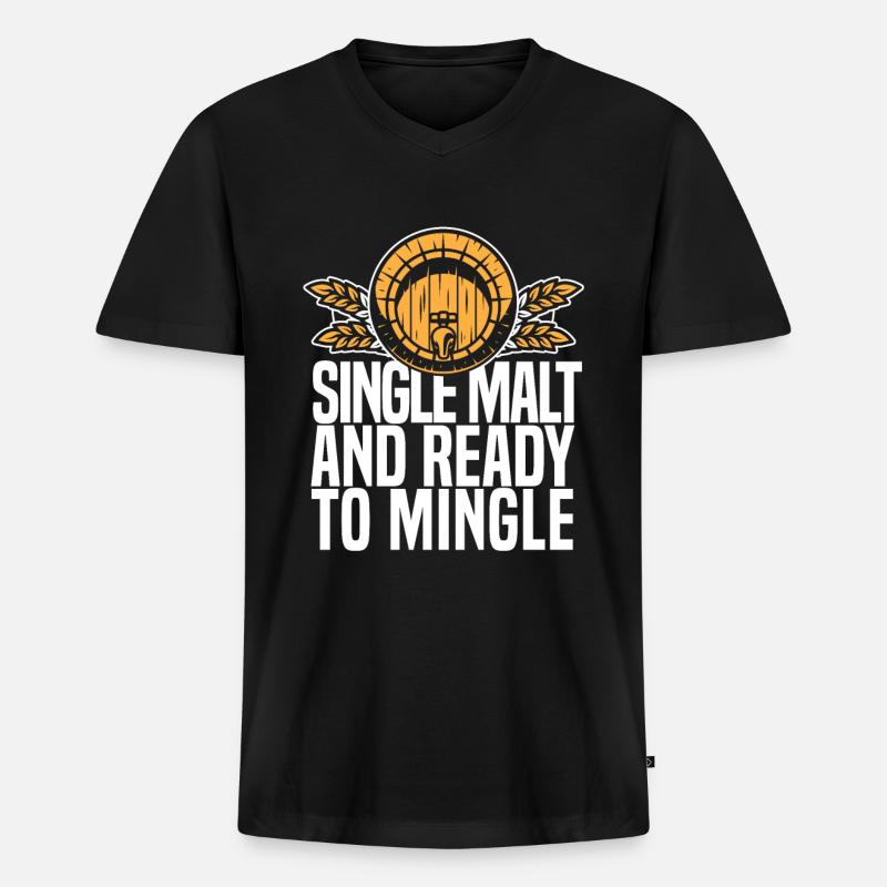 Whisky Whiskey Lustig - Männer Premium Bio T-Shirt mit V-Ausschnitt - Schwarz