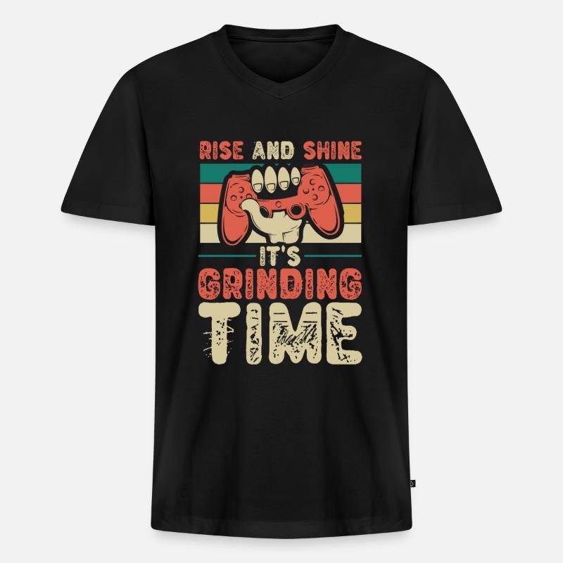 Gamer Gaming Scheinen - Männer Premium Bio T-Shirt mit V-Ausschnitt - Schwarz