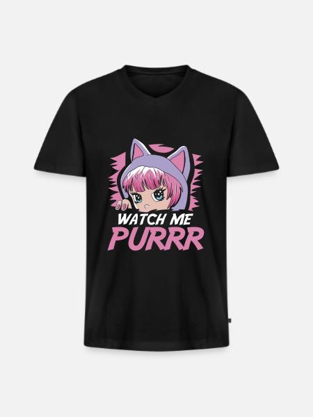 Furry Fandom Fursuits Mignon - T-shirt encolure en V Premium bio Homme - noir