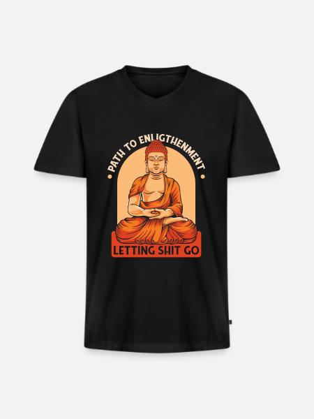 Buddha Buddhist Funny - Men's Premium Organic T-shirt with V-neck - black