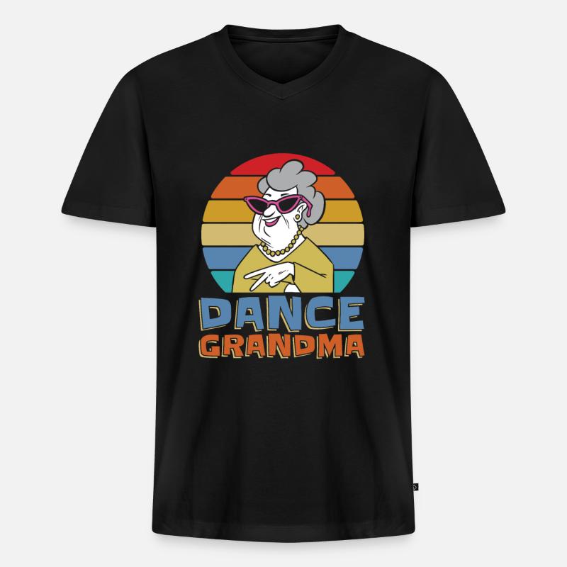 Mom Mutter Oma Tanz Mutter - Männer Premium Bio T-Shirt mit V-Ausschnitt - Schwarz