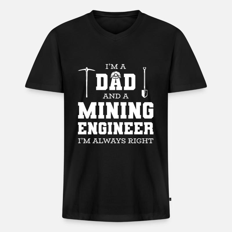 Engineer Mining Engineer - Men's Premium Organic T-shirt with V-neck - black
