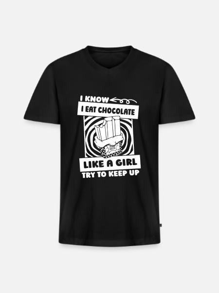 Chocolate Chocolate - Men's Premium Organic T-shirt with V-neck - black
