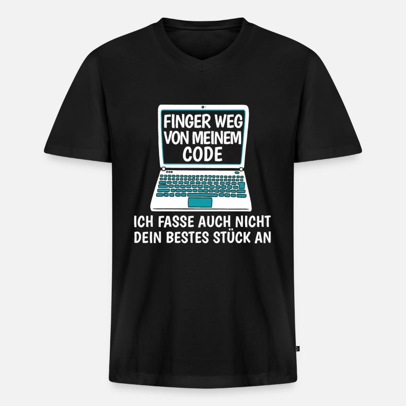 Entwickler Coder Programmierer Lustig - Männer Premium Bio T-Shirt mit V-Ausschnitt - Schwarz