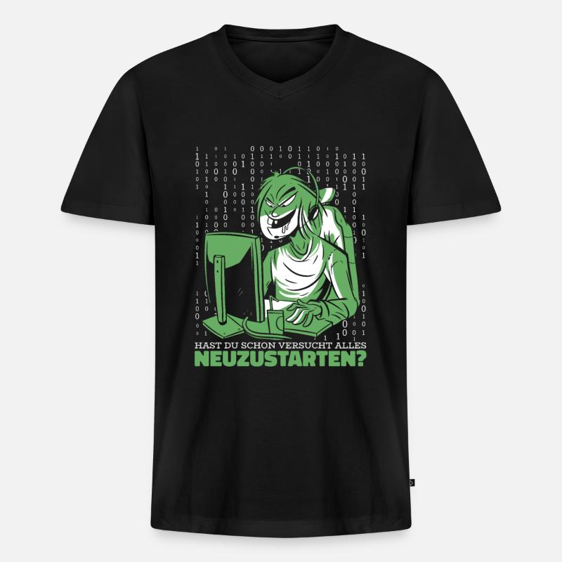 Entwickler Coder Programmierer Computer - Männer Premium Bio T-Shirt mit V-Ausschnitt - Schwarz