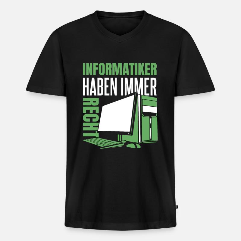 Entwickler Coder Programmierer Computer - Männer Premium Bio T-Shirt mit V-Ausschnitt - Schwarz