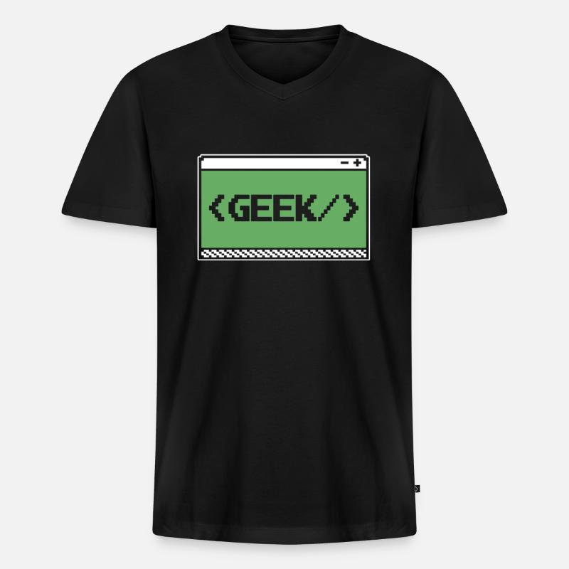 Developer Coder Programmer Geek - Men's Premium Organic T-shirt with V-neck - black