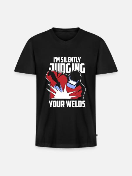 Welder Locksmith Humor - Men's Premium Organic T-shirt with V-neck - black