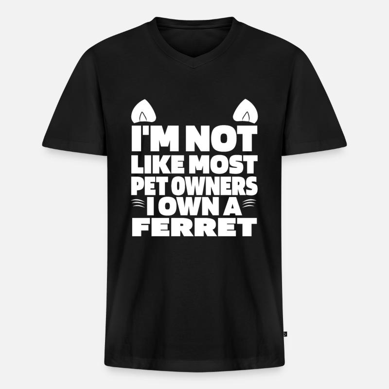 Frettchen Iltis - Männer Premium Bio T-Shirt mit V-Ausschnitt - Schwarz
