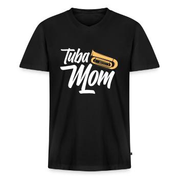 Fanfare Procession Tuba Mother - T-shirt encolure en V Premium bio Homme - noir - Devant - Nico (187cm)
