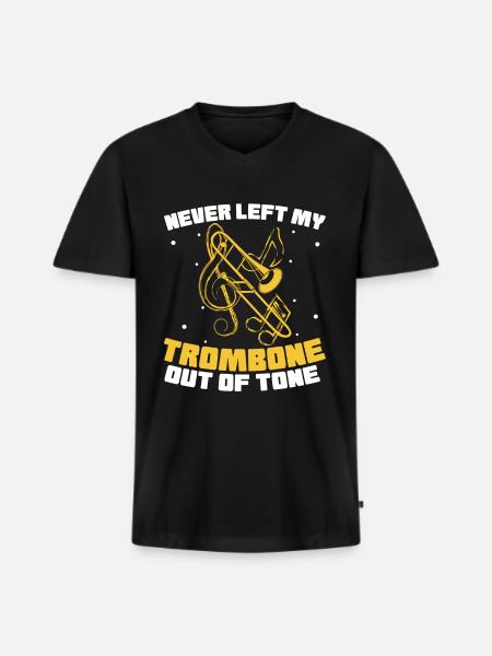 Minstrel Trombone Funny - Men's Premium Organic T-shirt with V-neck - black