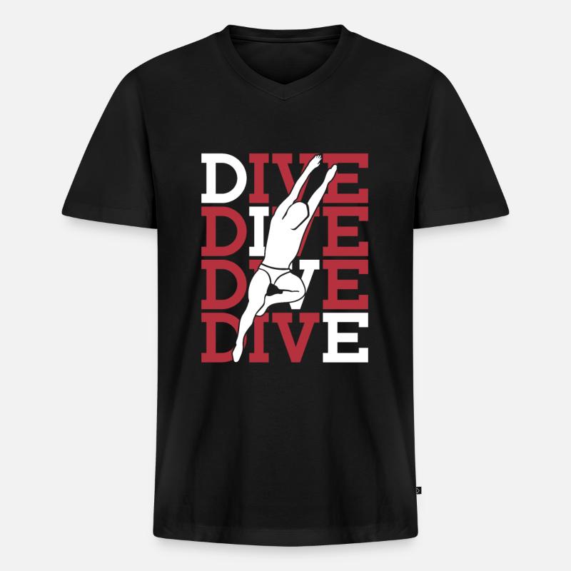 Turmspringen Turmspringer - Männer Premium Bio T-Shirt mit V-Ausschnitt - Schwarz
