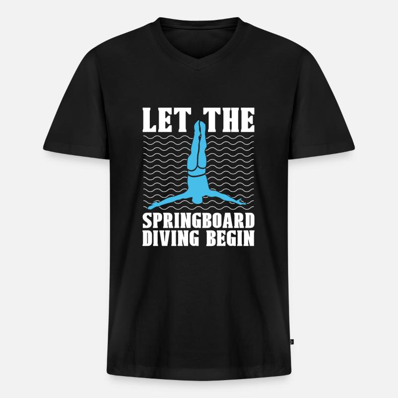 Turmspringen Turmspringer - Männer Premium Bio T-Shirt mit V-Ausschnitt - Schwarz