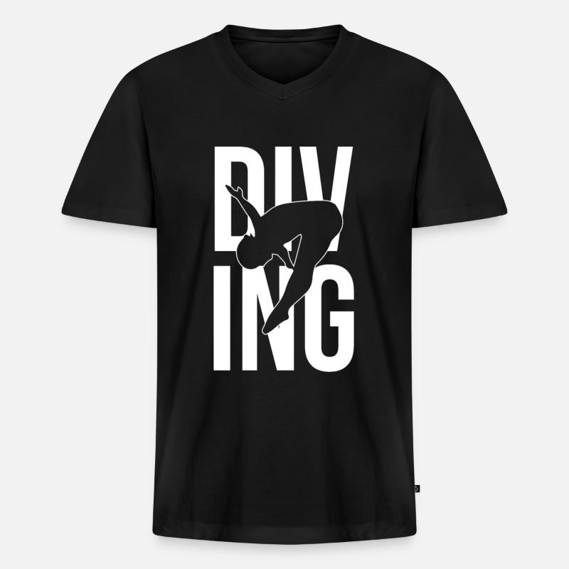 Turmspringen Turmspringer - Männer Premium Bio T-Shirt mit V-Ausschnitt - Schwarz