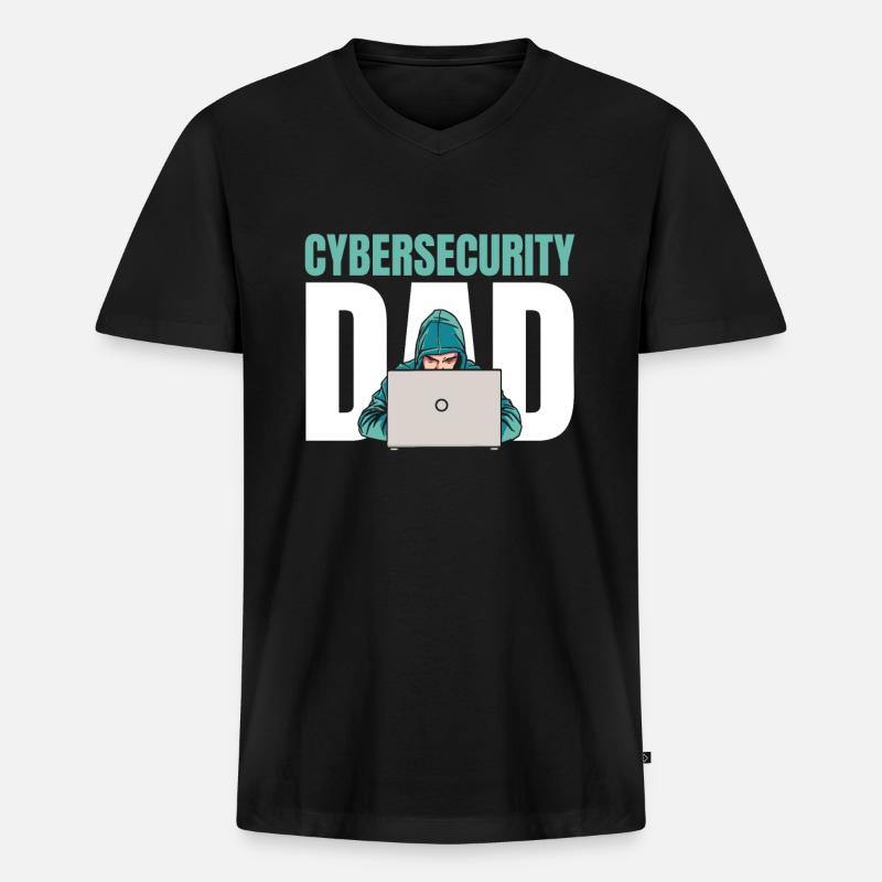 Entwickler Coder Programmierer Papa - Männer Premium Bio T-Shirt mit V-Ausschnitt - Schwarz