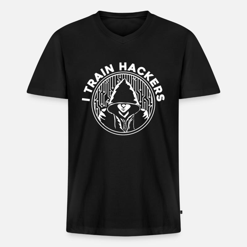 Entwickler Coder Programmierer Hacker - Männer Premium Bio T-Shirt mit V-Ausschnitt - Schwarz